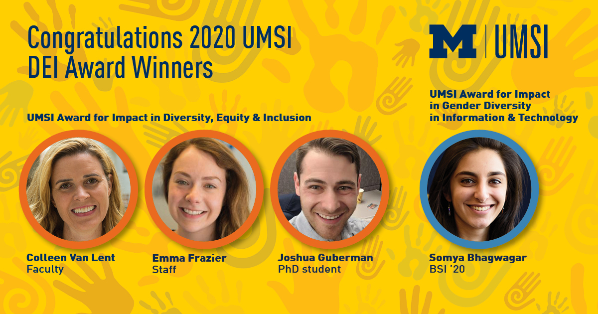 2020 UMSI DEI Award winners