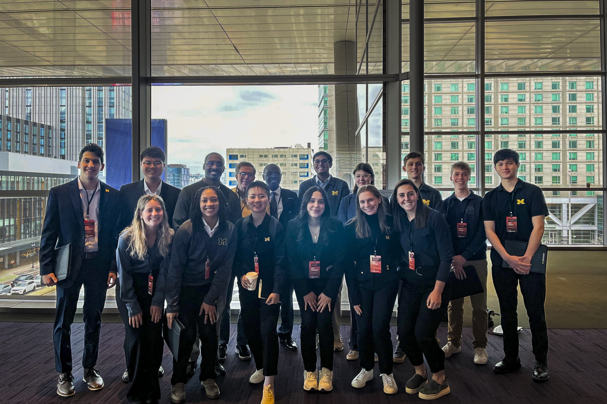 Members of the U-M sports analytics community pose for a group photo at the 2024 MIT Sloan Sports Analytics Conference.