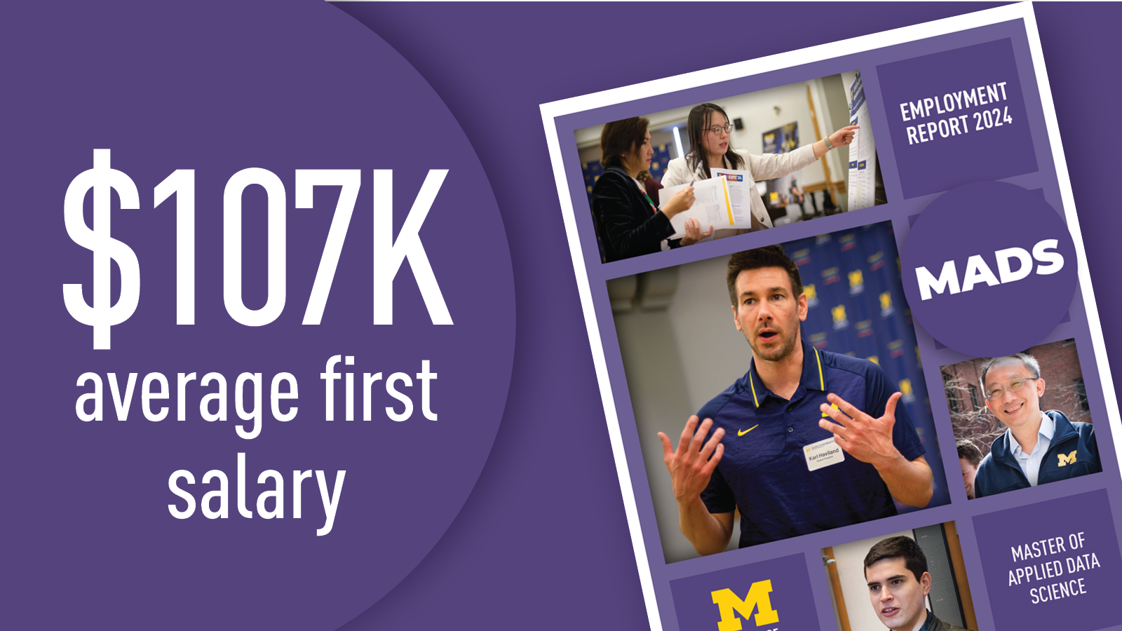 $107K average first salary. The cover of the 2024 MADS employment report.