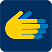 A digital illustration of two hands