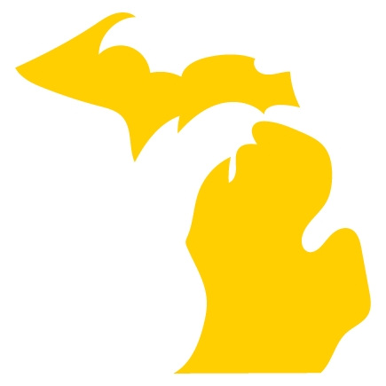 A digital illustration of the state of Michigan