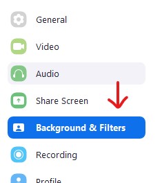Select "Background and Filters" in Zoom's preferences