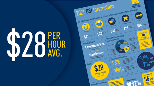 The first page of the BSI Internship Report. "$28 per hour average"