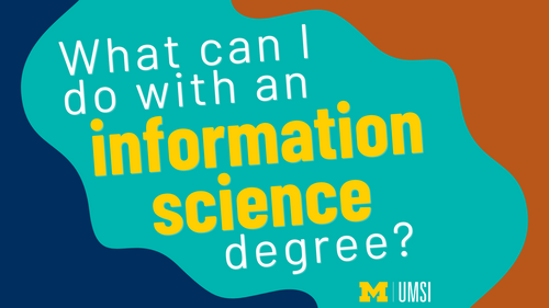 A graphic with the text "What can I do with an information science degree?"