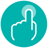 a finger pushing a button