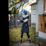 a student at a habitat for humanity site