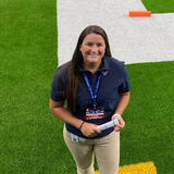Samantha Thick on a football field