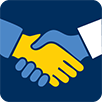 A digital illustration of a handshake.