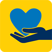 A digital illustration of a hand holding a heart