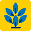 A digital illustration of a plant with six leaves