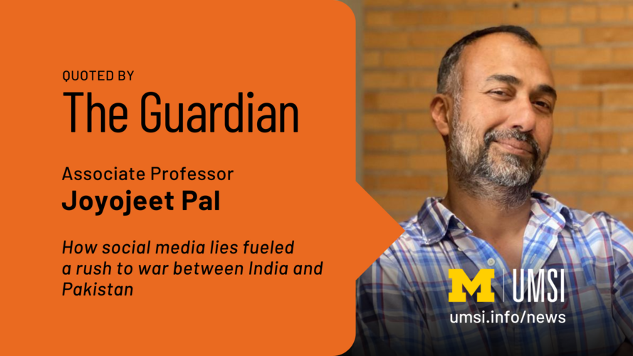 Quoted by The Guardian. Associate Professor Joyojeet Pal. How social media fueled a rush to war between India and Pakistan. 