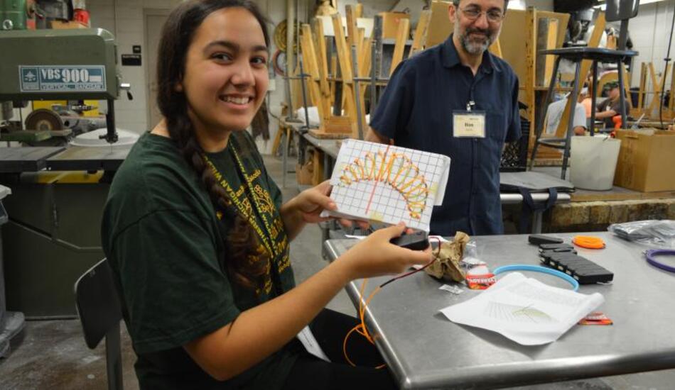 Student working with Dr. Eglash