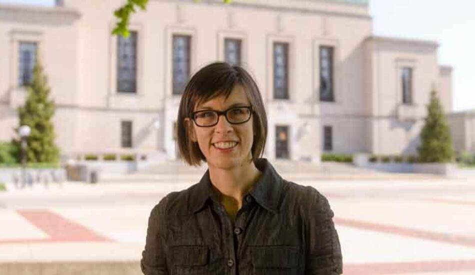 Melissa Chalmers outside of the Rackham Building