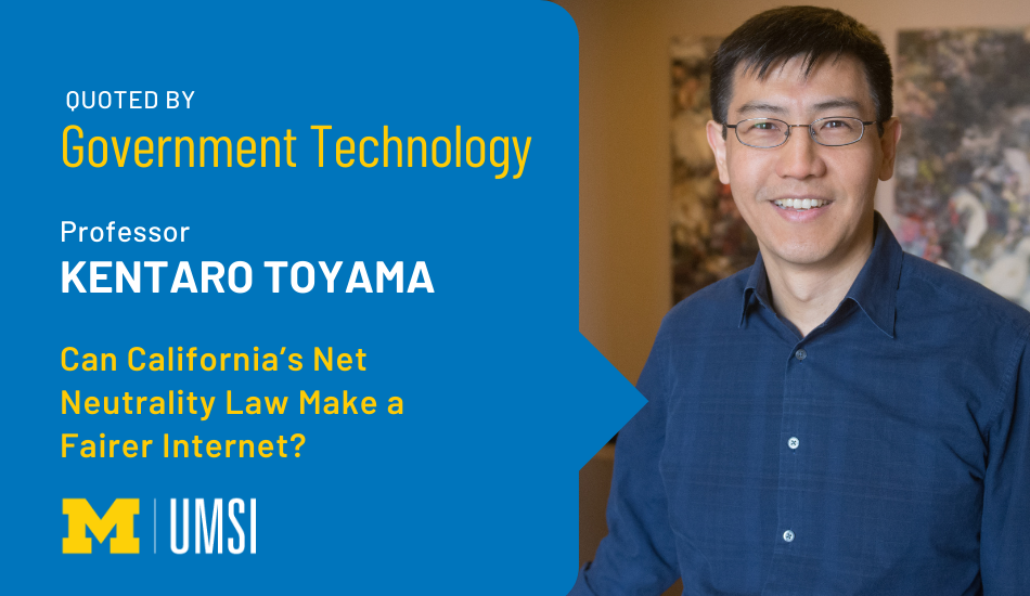Kentaro Toyama was quoted by Government Technology