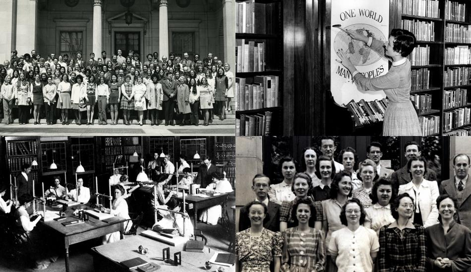A collage of historical UMSI photos