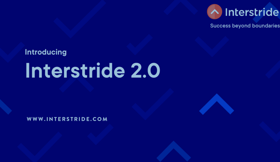 Blue graphic reading Interstride 2.0