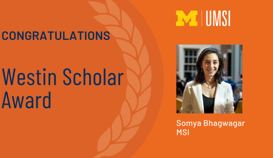 Leaf chain graphic and Somya's headshot. It reads: "congratulations."