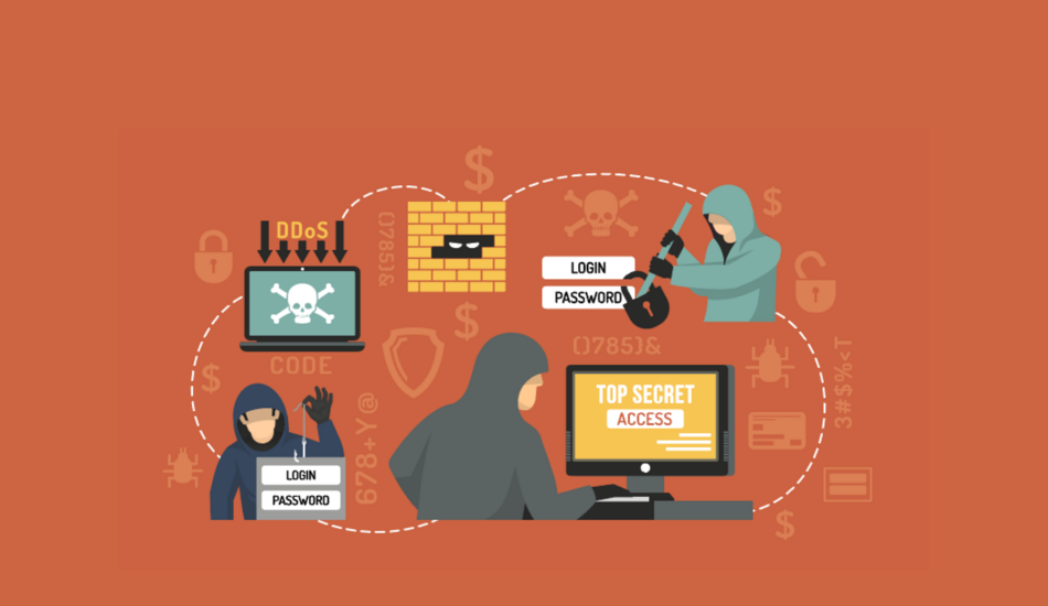 An illustration of hackers stealing login information