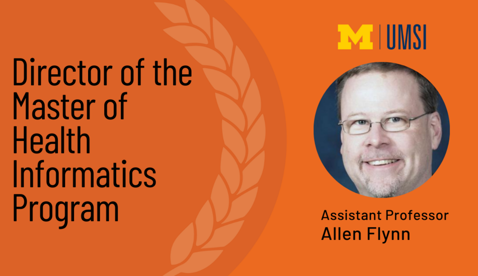 A headshot of Assistant Professor Allen Flynn. "Director of the Master of Health Informatics Program"