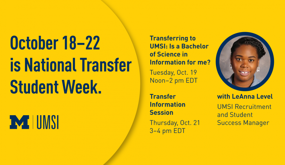 National Transfer Student Week events announcement