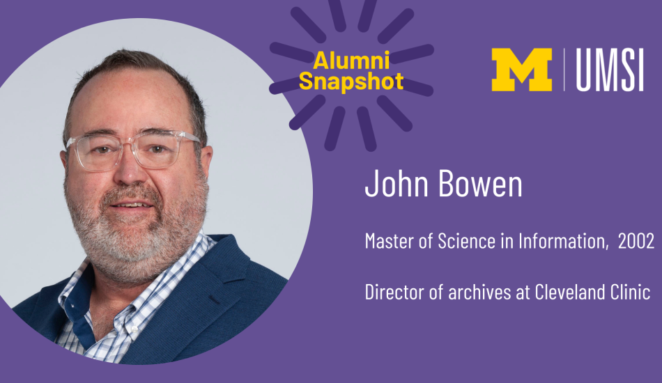 Headshot of John Bowen. Master of Science in Information, 2002. Director of Archives at Cleveland Clinic. 