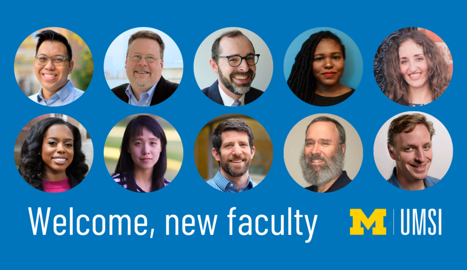 "Welcome, new faculty" headshots of Matthew Bui, Allen Flynn, Jesse Johnston, Chelsea Peterson-Salahuddin, Michaelanne Thomas, Megan Threats, Justine Zhang, Alex McLeod, Gregory Myers, Scott TenBrink..