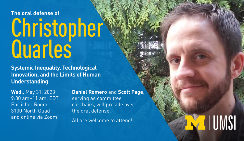 Dissertation defense Christopher Quarles umsi