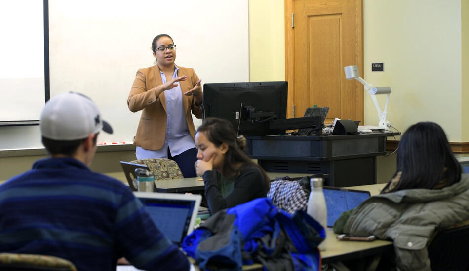 A classroom with students