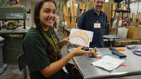 Student working with Dr. Eglash