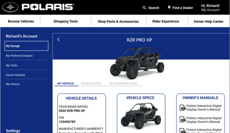 UMSI student Riley Maher worked on the capstone project with a team of students to create this web design for Polaris.