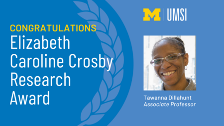 Graphic featuring Tawanna's headshot and a blue vine wrapping around the image