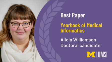 Best paper. Yearbook of Medical Informatics. Alicia Williamson. Doctoral candidate. 