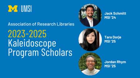 The three Kaleidoscope scholars are pictured with the text "2023-2025 Kaleidoscope Program Scholars"