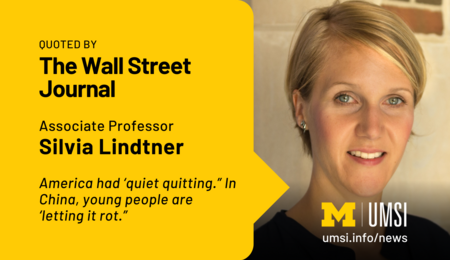 Quoted by The Wall Street Journal. Associate Professor Silvia Lindtner. America had 'quiet quitting.' In China, young people are 'letting it rot.'