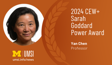 2024 CEW+ Sarah Goddard Power Award. Yan Chen. Professor.
