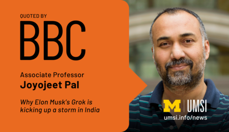 Quoted by BBC. Associate professor Joyojeet Pal. Why Elon Musk's Grok is kicking up a storm in India.