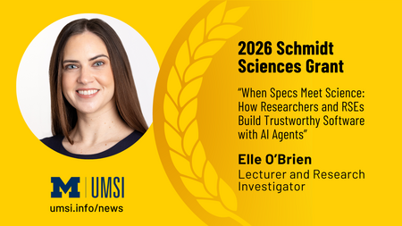 2026 Schmidt Sciences Grant. "When Specs Meet Science: How Researchers and RSEs Build Trustworthy Software with AI Agents." Elle O'Brien. Lecturer and Research Investigator. 