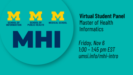 MHI Student Panel Invitation - 11/6, 1:00-1:45pm EDT