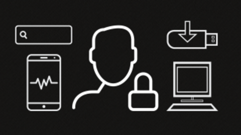 Illustration of man and digital devices
