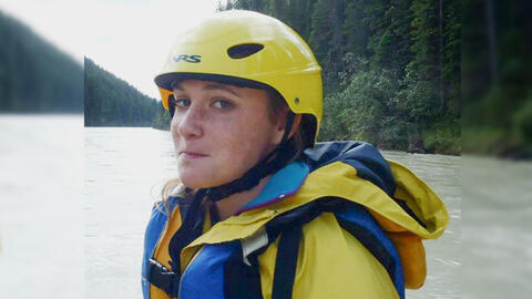 BSI capstone team member Bridget Doherty white water rafting. 
