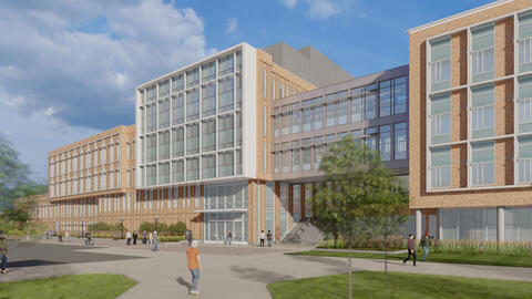 View of Leinweber Building South Elevation looking West