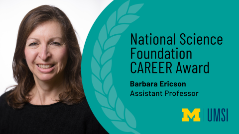 "National Science Foundation CAREER Award, Barbara Ericson, Assistant professor." Headshot of Barbara Ericson.