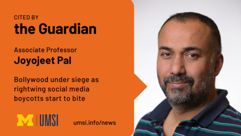 Cited by The Guardian. Associate Professor Joyojeet Pal. Bollywood under siege as rightwing social media boycotts start to bite. 
