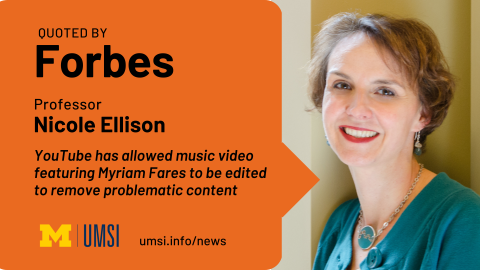 Quoted by Forbes. Professor Nicole Ellison. YouTube Has Allowed Music Video Featuring Myriam Fares To Be Edited To Remove Problematic Content.