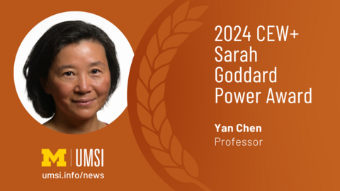 2024 CEW+ Sarah Goddard Power Award. Yan Chen. Professor. 