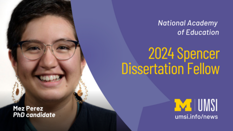 National Academy of Education. 2024 Spencer Dissertation Fellow. Mez Perez. PhD Candidate. 