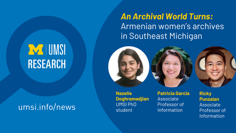 An archival World Turns: Armenian women's archives in Southeast Michigan. Nazelie Doghramadjian, UMSI PhD student. Patricia Garcia, associate professor of information. Ricky Punzalan, associate professor of information. 