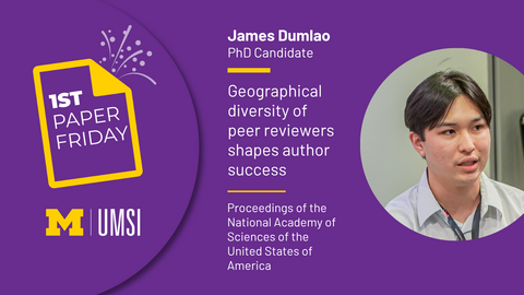 1st Paper Friday. James Dumlao. PhD Candidate. Geographical diversity of peer reviewers shapes author success. Proceedings of the National Academy of Sciences of the United States of America