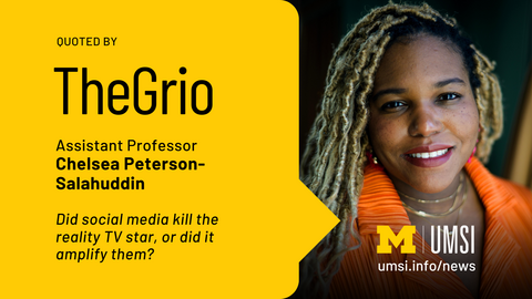 Quoted by TheGrio. Assistant Professor Chelsea Peterson-Salahuddin. Did social media kill the reality TV star, or did it amplify them? 