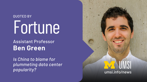 Quoted by Fortune. Assistant professor Ben Green. Is China to blame for plummeting date center popularity?